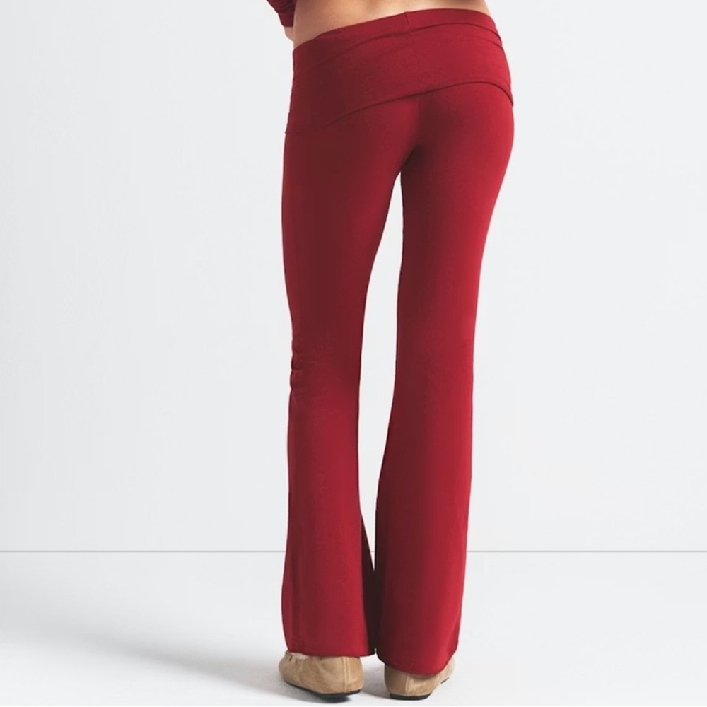 NEW SKIMS Stretch Cotton Jersey Foldover Pants - Picture 4 of 7